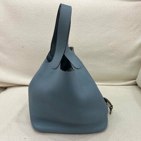 Hermès Picotin 22 菜籃子 藍色 Togo皮 銀扣