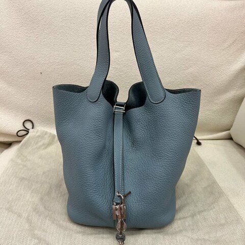 愛馬仕 Hermès Picotin 22 菜籃子 藍色 TC皮 銀扣