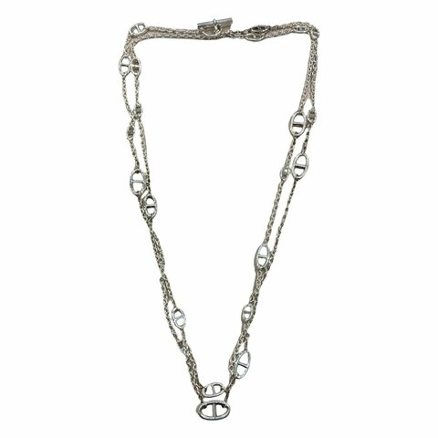 HERMÈS 愛馬仕 FARANDOLE 銀豬鼻子項鍊 925純銀