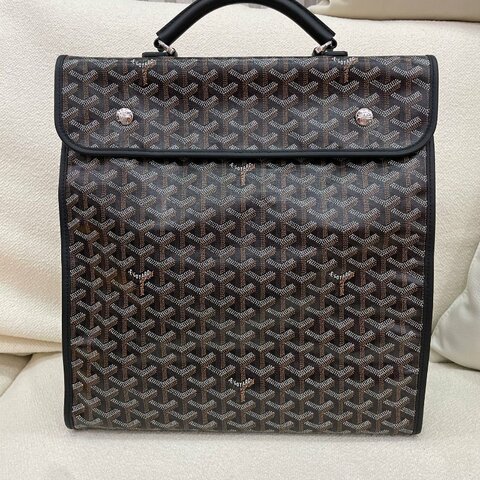 Goyard Saint Louis 狗牙包 雙肩背包 黑色 牛皮 銀扣