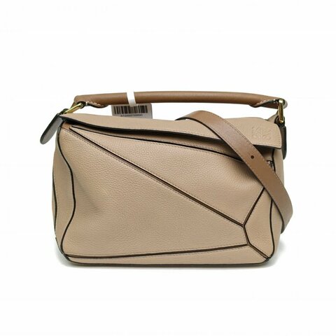 LOEWE Puzzle24幾何包小號棕色牛皮革肩背包