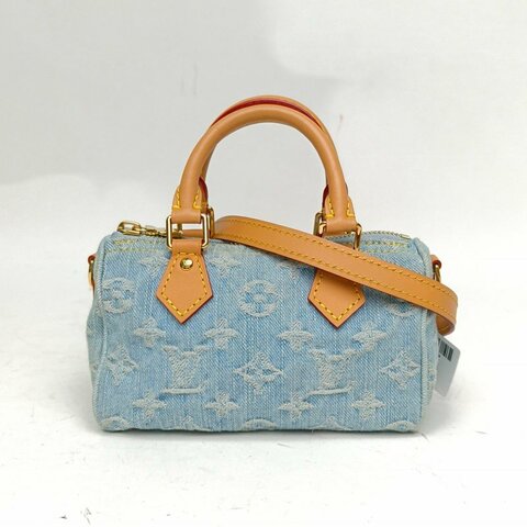 LOUIS VUITTON SpNano16老花牛仔布晶片肩背包