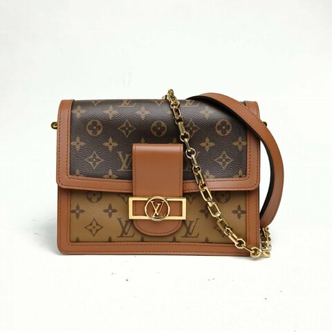 LOUIS VUITTON Dauphine達芙妮中號老花PVC晶片肩背包
