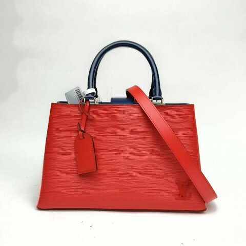 LOUIS VUITTON KLEBER手袋小號紅色水波紋牛皮銀扣肩背包