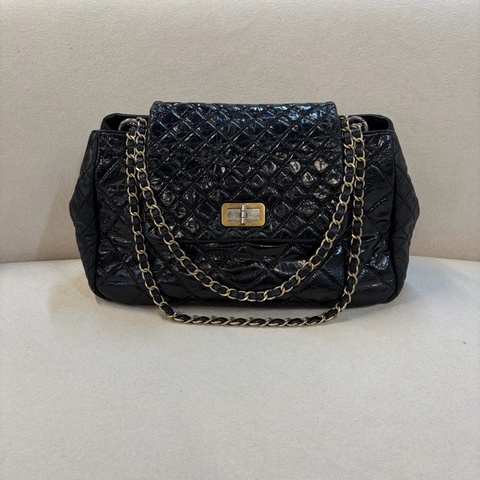 Chanel 香奈兒 2.55翻蓋黑色手袋 油臘皮