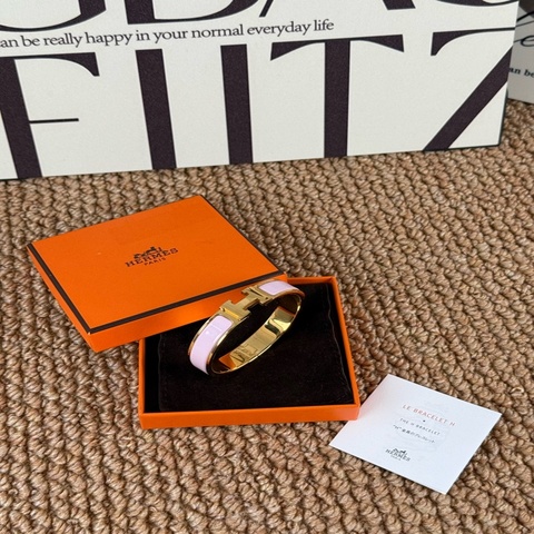 Hermes Clic 手鐲 櫻花粉金扣 小號