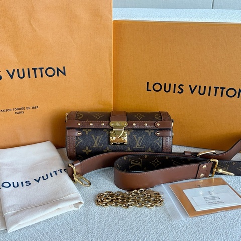 🌷新款芯片款！Louis Vuitton LV Papillon 巴比龍老花圓筒包