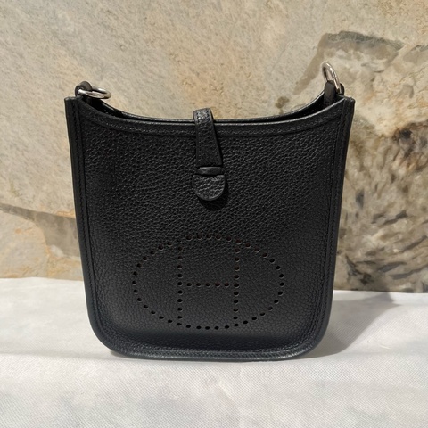 Hermes 黑銀TC mini evelyne