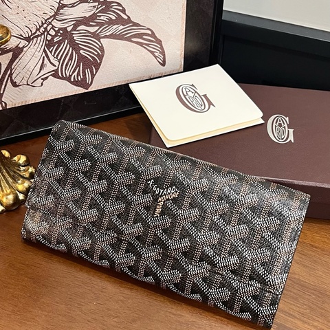 GOYARD 020112 黑翻蓋長夾