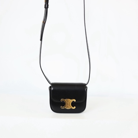二手Celine Mini 凱旋門小包 經典黑金款