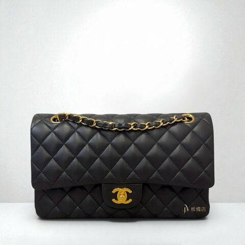JS1568-CHANEL 黑色羊皮金釦CF25 A01112