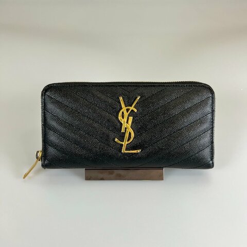 YSL 358094  黑金魚子醬ㄇ拉長夾