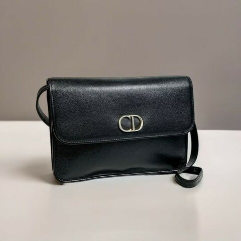 Dior 黑色金扣極簡中古包 單肩包 側背包 斜背包 古董包 二手包