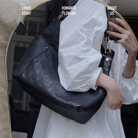 👜LV路易威登｜黑金全皮壓花Melie Hobo三用托特包｜99新