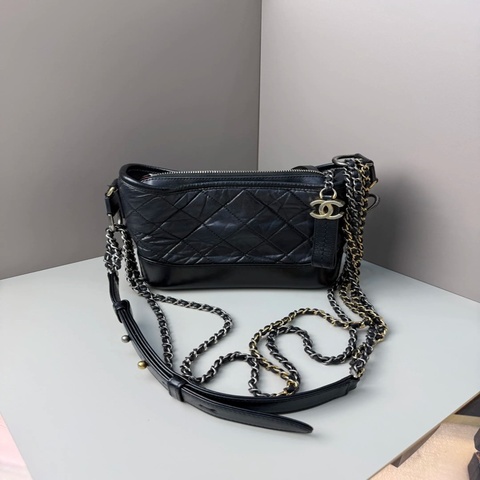 chanel 香奈兒 流浪黑金小號 菱格紋 27開