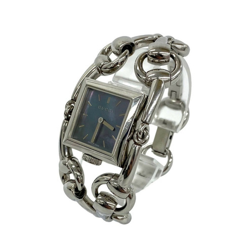 GUCCI Signoria 不鏽鋼石英腕錶，銀色，20694