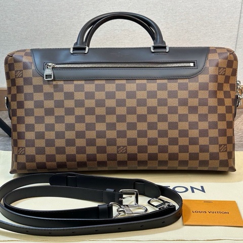 Louis Vuitton LV 路易威登 經典款棋盤格拼皮 公文包 手提單肩斜挎包 棕色 尺寸：37*5.5*28cm 附件：塵袋 肩帶。