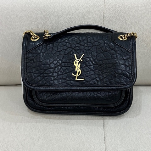 YSL 新款聖羅蘭niki mini新款黑金鍊條包 25年尺寸19*13*7cm