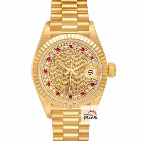 【大眾金時代】ROLEX勞力士 69178 Datejust 蠔式日誌 18K金女錶 市場罕見 原廠小紅寶雕刻面盤 錶徑26mm 大眾金時代B1531