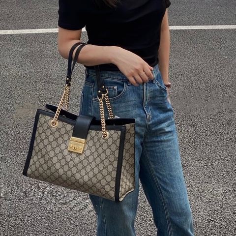 GUCCI🤍原花PADLOCK GG中型肩揹包479197