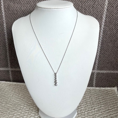 Tiffany蒂芙尼六排鑽白金項鍊 鑽石非常閃耀 盡顯氣質高雅 鏈長約：41cm左右