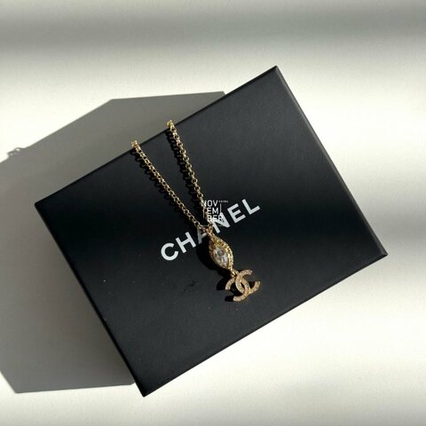 全新✨ Chanel 香奈兒 雙C滿鑽項鍊