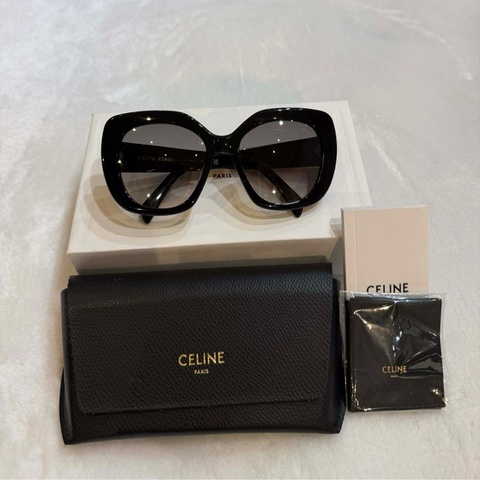CELINE Triomphe 黑色金色雙C太陽眼鏡