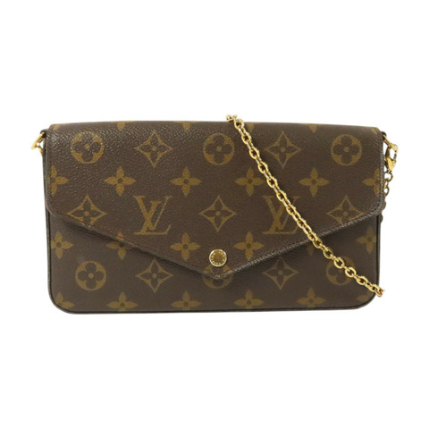 LOUIS VUITTON Monogram Pochette Felicie金扣鏈帶肩背袋