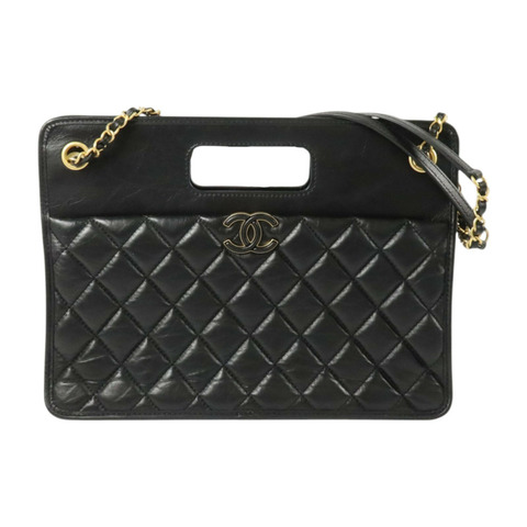 CHANEL 羊皮皮革Graphic Catch金扣鏈帶肩背袋