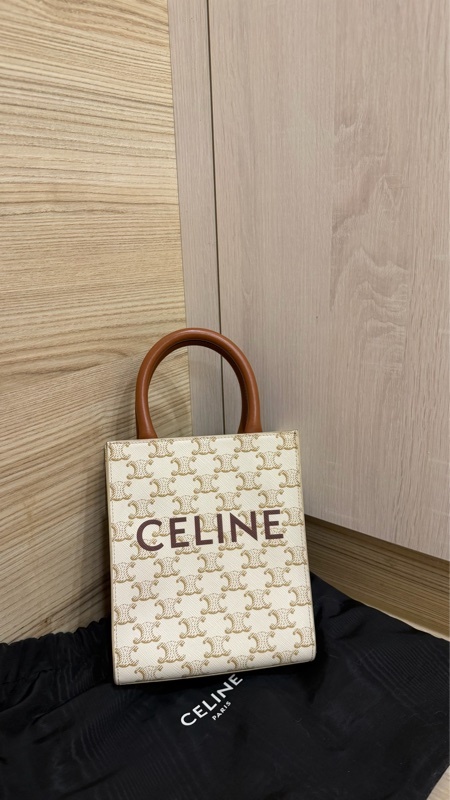 celine 白色老花mini tote托特包