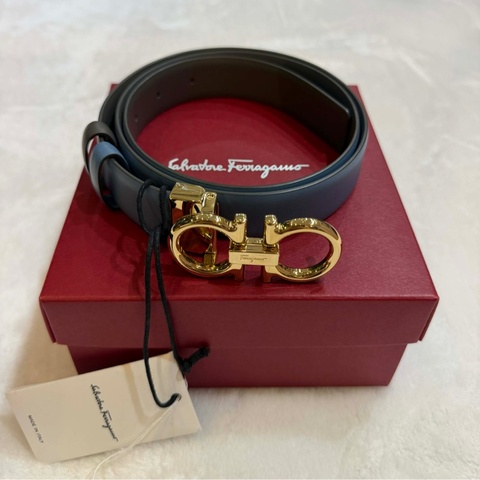 SALVATORE FERRAGAMO Gancini 雙面雙色腰帶