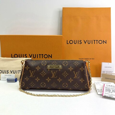 LV 全新Pochette Eva老花鏈帶包