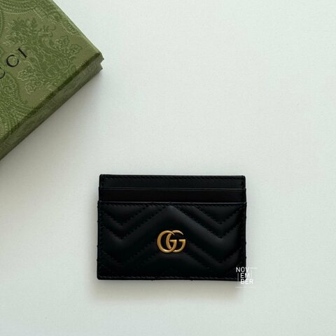 閒置新✨ Gucci 古馳 GG Marmont 卡夾 黑色金釦