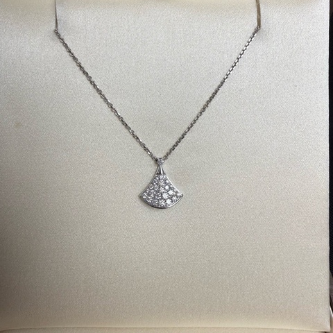 宝格丽 Bvlgari  白金满钻扇子项链