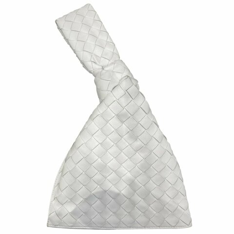 BOTTEGA VENETA 葆蝶嘉 TWIST MINI 手提包 編織牛皮 白色 金釦