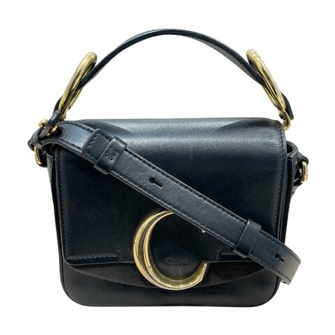 CHLOE 克蘿伊 DOUBLE CARRY 兩用包 皮革 黑色 金釦