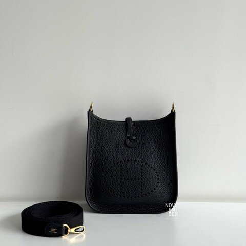 99.9新🆕 全配有購證🫰🏻 Hermès 愛馬仕 Mini Evelyne 黑色金釦一代