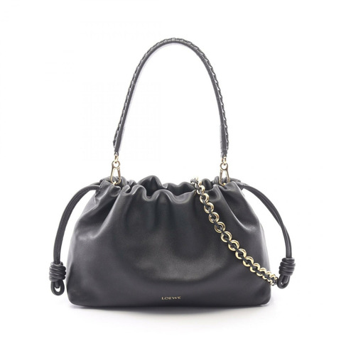 LOEWE Flamenco 2WAY手提包 A411FCRX75 黑色真皮二手女款