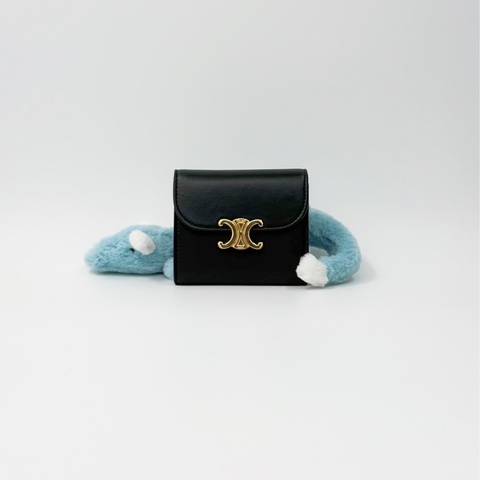 CELINE 黑金凱旋門牛皮短夾 ｜✨Wisher 惟奢名品✨
