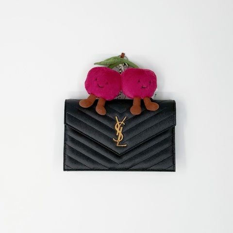 YSL 經典黑金魚子醬 信封WOC鏈條包 ｜✨Wisher惟奢名品✨