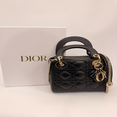 Dior mini lady Dior 黑羊皮3*3