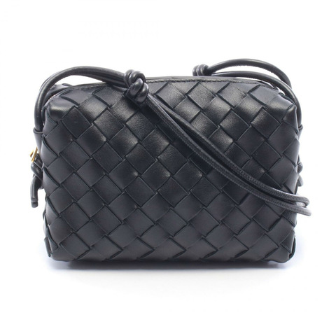 BOTTEGA VENETA Intrecciato Mini Loop 相機包/單肩包 723547V1G118425 皮革 黑色 二手 女士