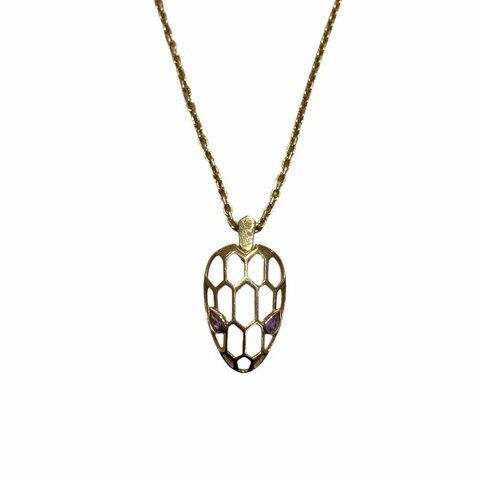BVLGARI 寶格麗 SERPENTI SEDUTTORI AMETHYST PENDANT NECKLACE 紫水晶靈蛇鏤空吊墜項鍊 18K玫瑰金