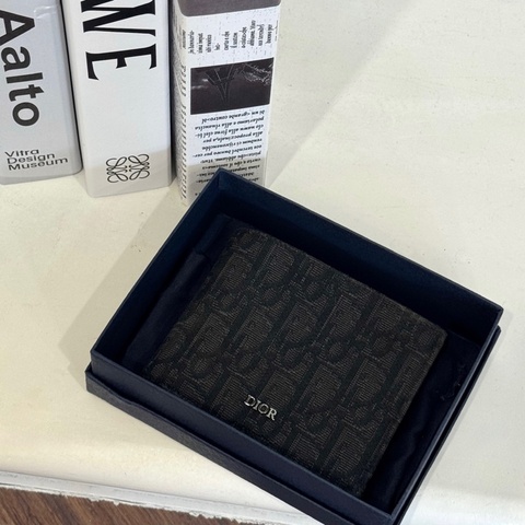 DIOR 22.BO.0263 黑老花對開短夾