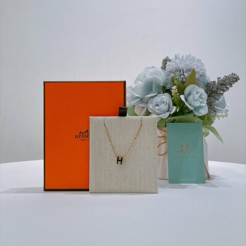 TW4984  Hermes 愛馬仕 迷你H項鍊 黑金MIni Pop H Necklace Black x GHW