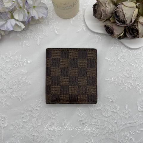 LOUIS VUITTON LV Damier Ebene 經典棋盤格六卡短夾