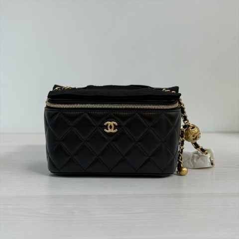 莉亞精品♡Chanel 金球長盒子 黑 全新閒置品