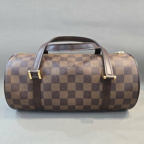 LOUIS VUITTON Papillon 26 Damier Ebene 棋盤格圓筒包｜N51304