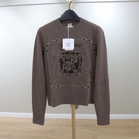 未使用 Hermès 愛馬仕 FW23 刺繡女士羊毛衫，34碼 155/80A