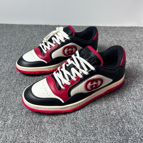 Gucci古馳 Mac80 黑紅拼色 休閒板鞋/38.5碼 試穿成色